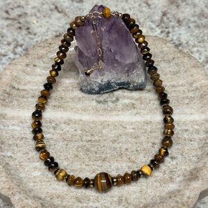 Tiger Eye Statement Choker Necklace